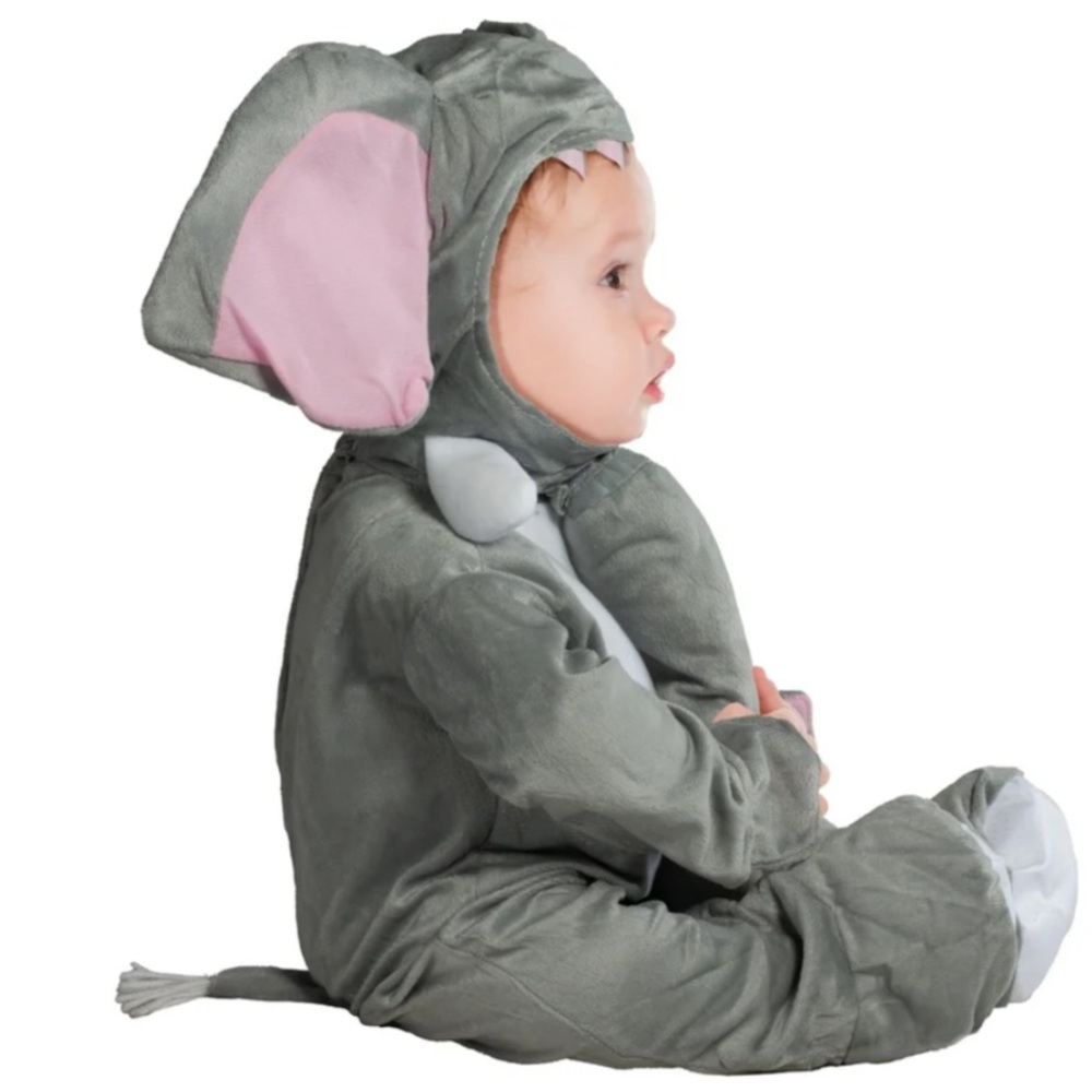 Elephant Halloween Costume for Infant, Size 6-12M, by Way to Celebrate unisex - Picture 4 of 7